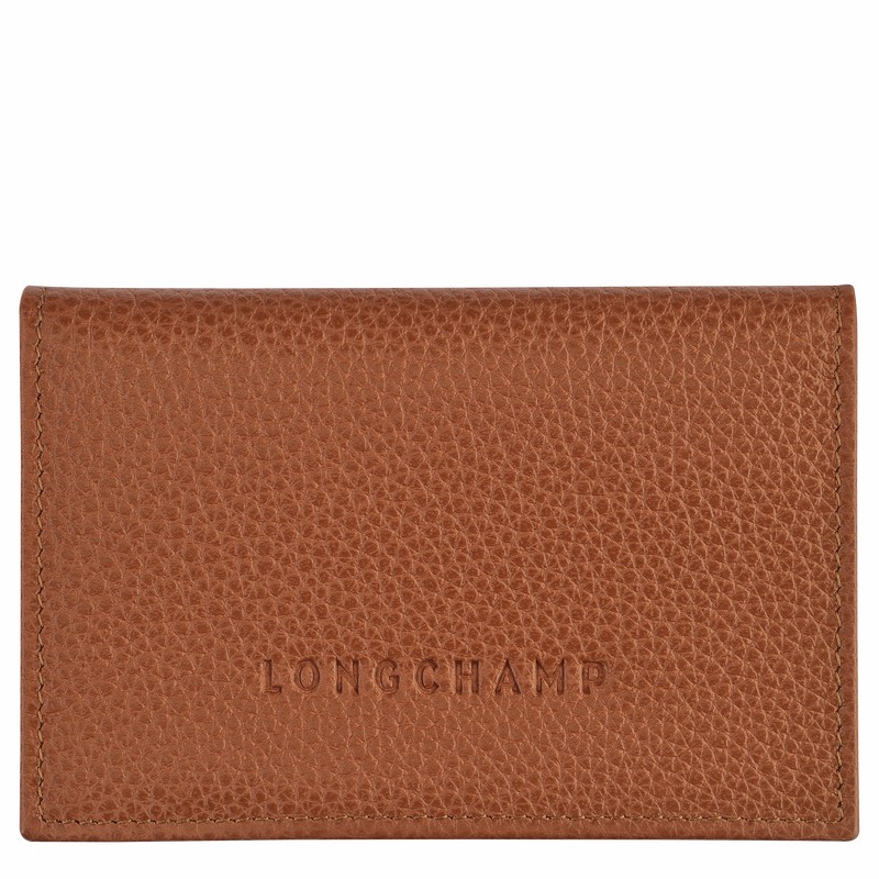 Longchamp Le FOULONNÉ Card holder - Leather Caramel | XFKO78369