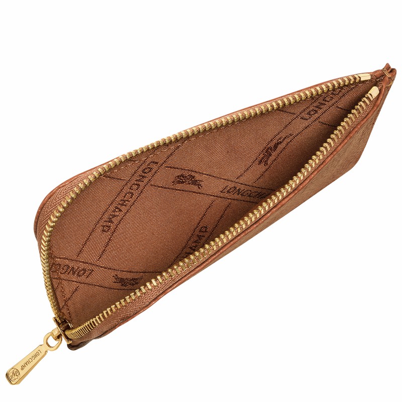 Longchamp Le FOULONNÉ Card holder - Leather Caramel | QJST98073