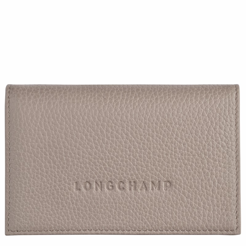 Longchamp Le FOULONNÉ Card holder - Leather Grey | MNAR89617