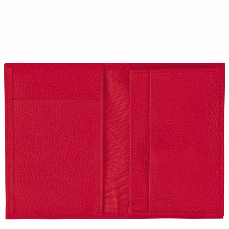 Longchamp Le FOULONNÉ Card holder - Leather Red | MTRO49612