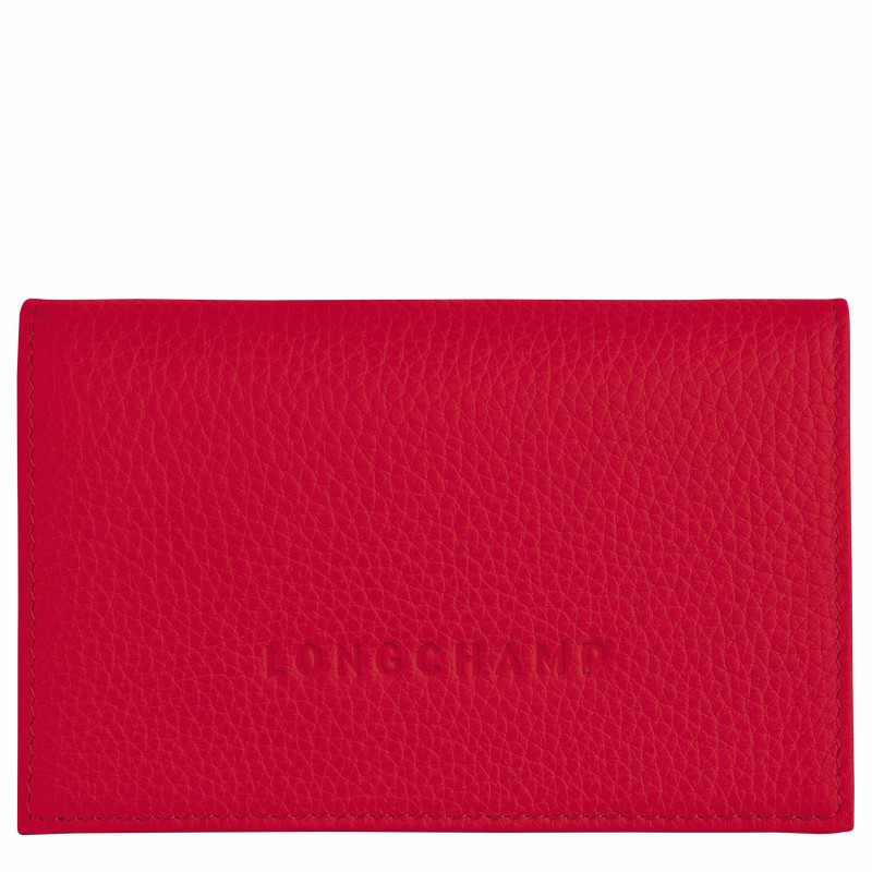 Longchamp Le FOULONNÉ Card holder - Leather Red | MTRO49612