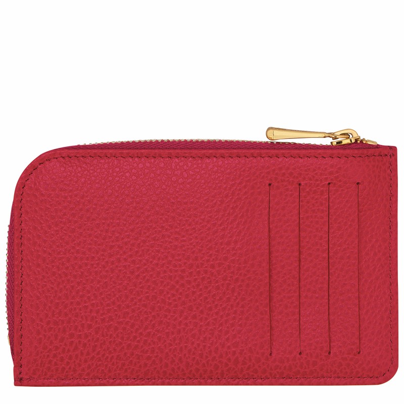 Longchamp Le FOULONNÉ Card holder - Leather Red | OTFX03487