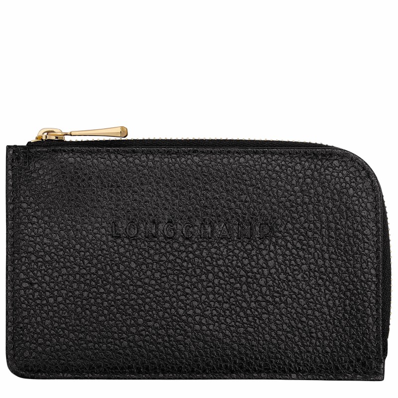 Longchamp Le FOULONNÉ Card holder - Leather Black | WAYF05816