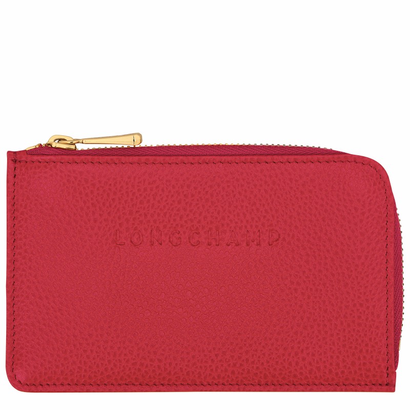 Longchamp Le FOULONNÉ Card holder - Leather Red | SMPN48605