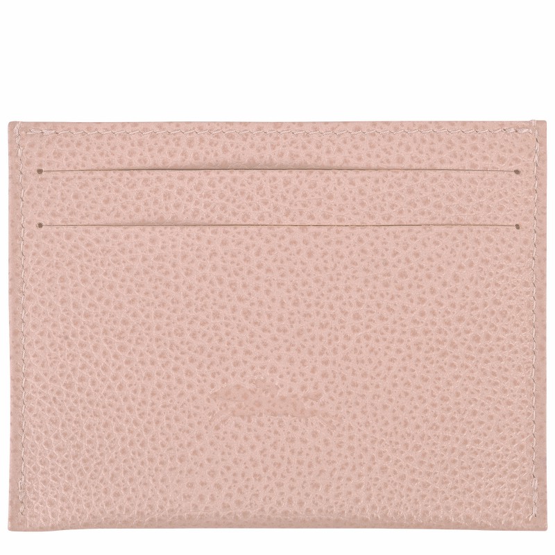 Longchamp Le FOULONNÉ Cardholder - Leather Beige | EIFP74053