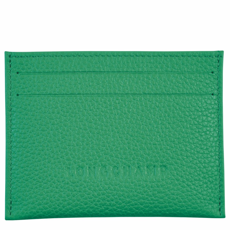 Longchamp Le FOULONNÉ Cardholder - Leather Green | HOMF36759