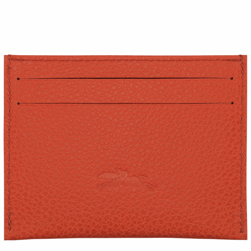 Longchamp Le FOULONNÉ Cardholder - Leather Orange | ZOCN42735