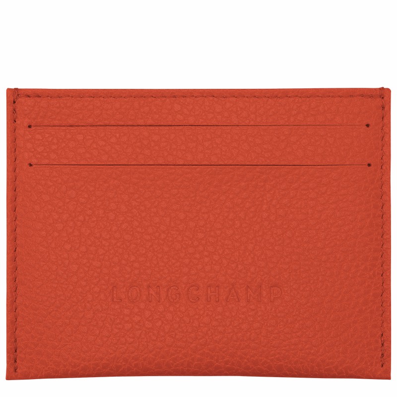 Longchamp Le FOULONNÉ Cardholder - Leather Orange | ZOCN42735