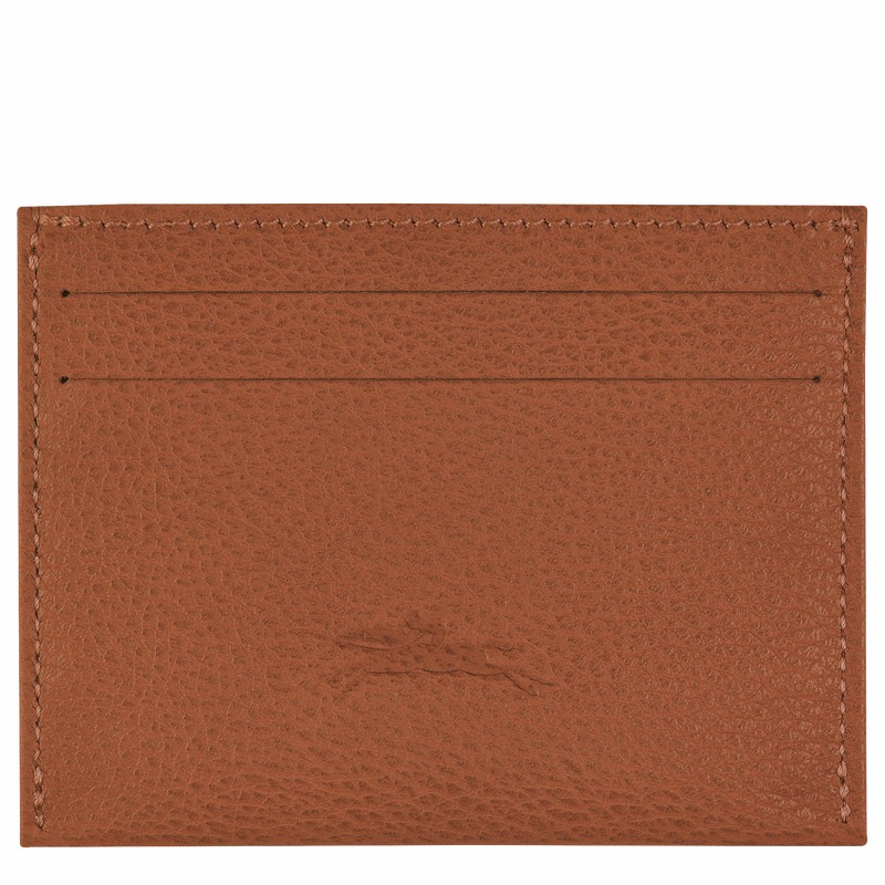 Longchamp Le FOULONNÉ Cardholder - Leather Caramel | IEWO58610