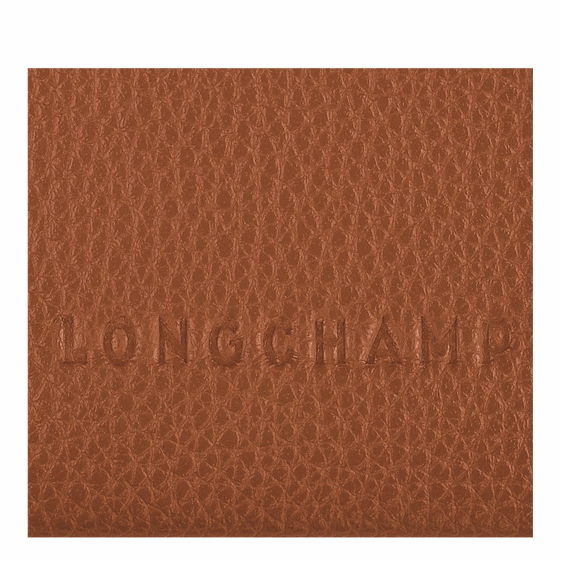 Longchamp Le FOULONNÉ Cardholder - Leather Caramel | IEWO58610