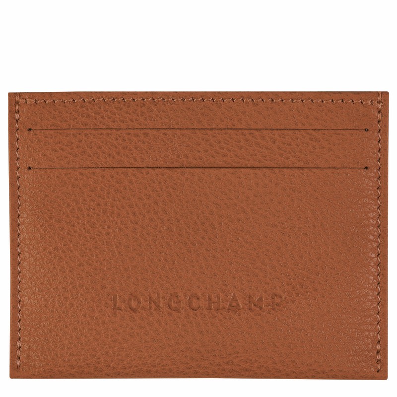 Longchamp Le FOULONNÉ Cardholder - Leather Caramel | IEWO58610