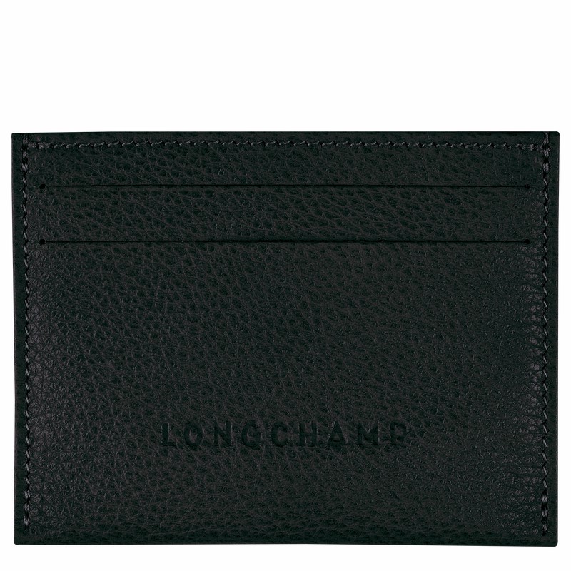 Longchamp Le FOULONNÉ Cardholder - Leather Black | WJID17923