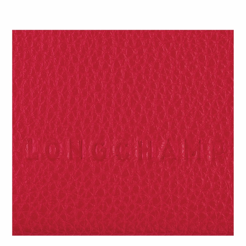 Longchamp Le FOULONNÉ Cardholder - Leather Red | ZVEH35842