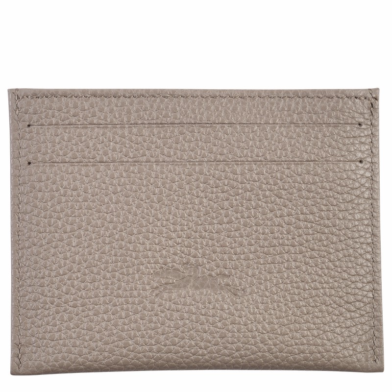 Longchamp Le FOULONNÉ Cardholder - Leather Grey | XZCV95623