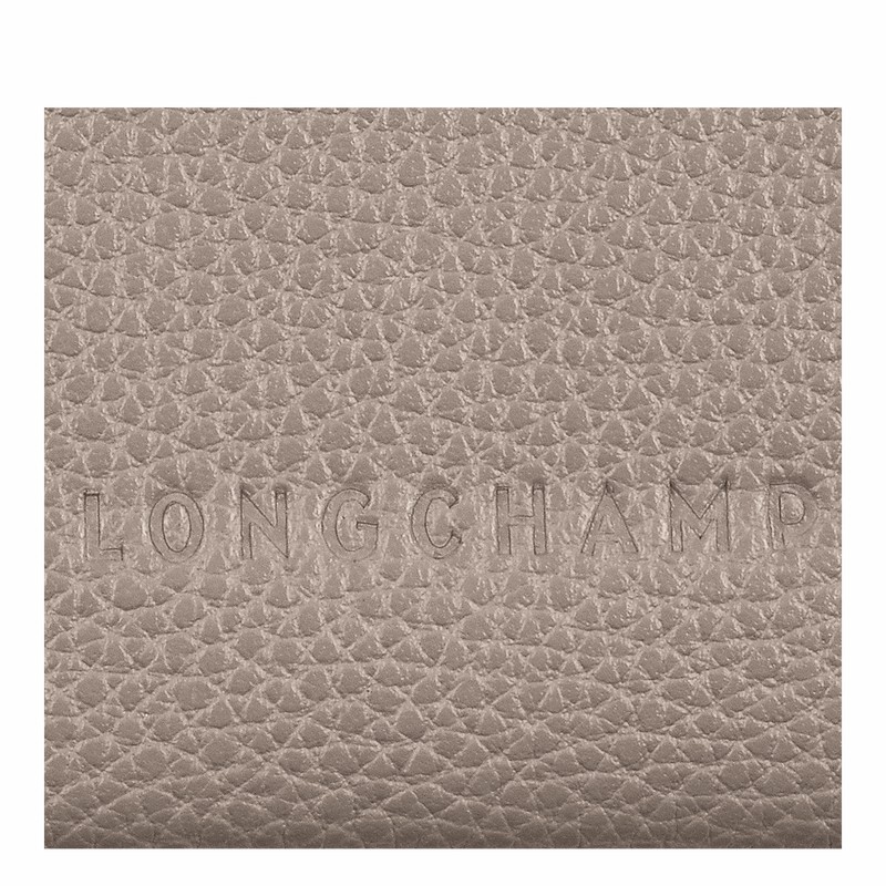 Longchamp Le FOULONNÉ Cardholder - Leather Grey | XZCV95623