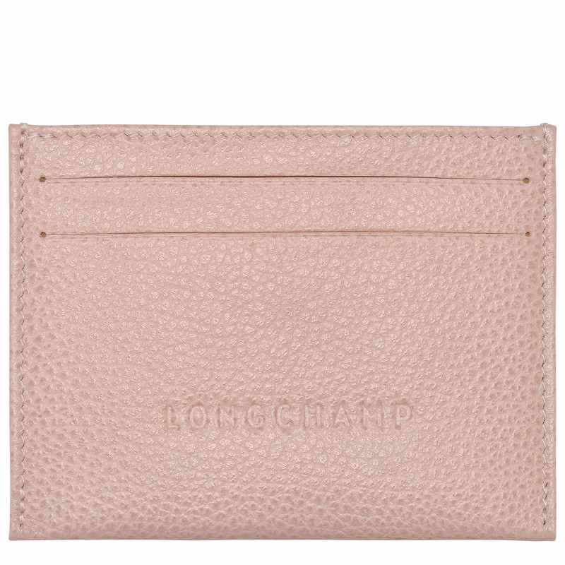 Longchamp Le FOULONNÉ Cardholder - Leather Beige | NYGD46985