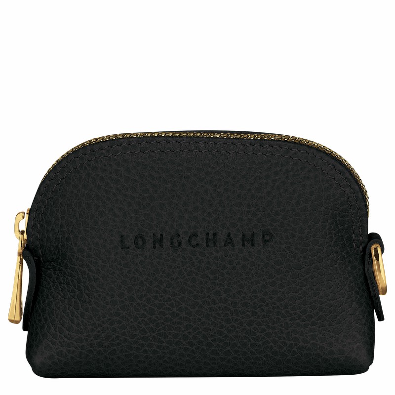 Longchamp Le FOULONNÉ Coin purse - Leather Black | CAWO35280