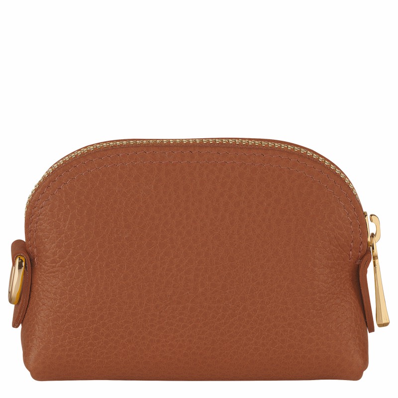 Longchamp Le FOULONNÉ Coin purse - Leather Caramel | VTAF52639