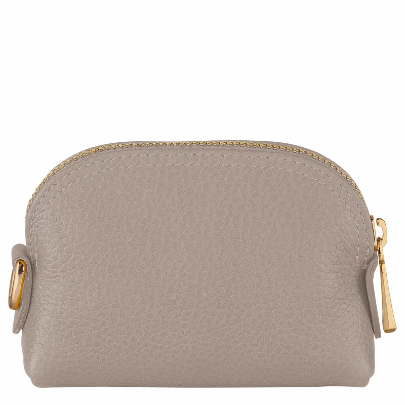 Longchamp Le FOULONNÉ Coin purse - Leather Grey | JFNW51783