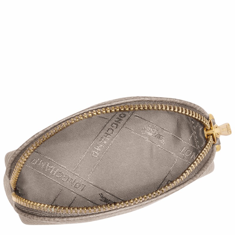 Longchamp Le FOULONNÉ Coin purse - Leather Grey | JFNW51783