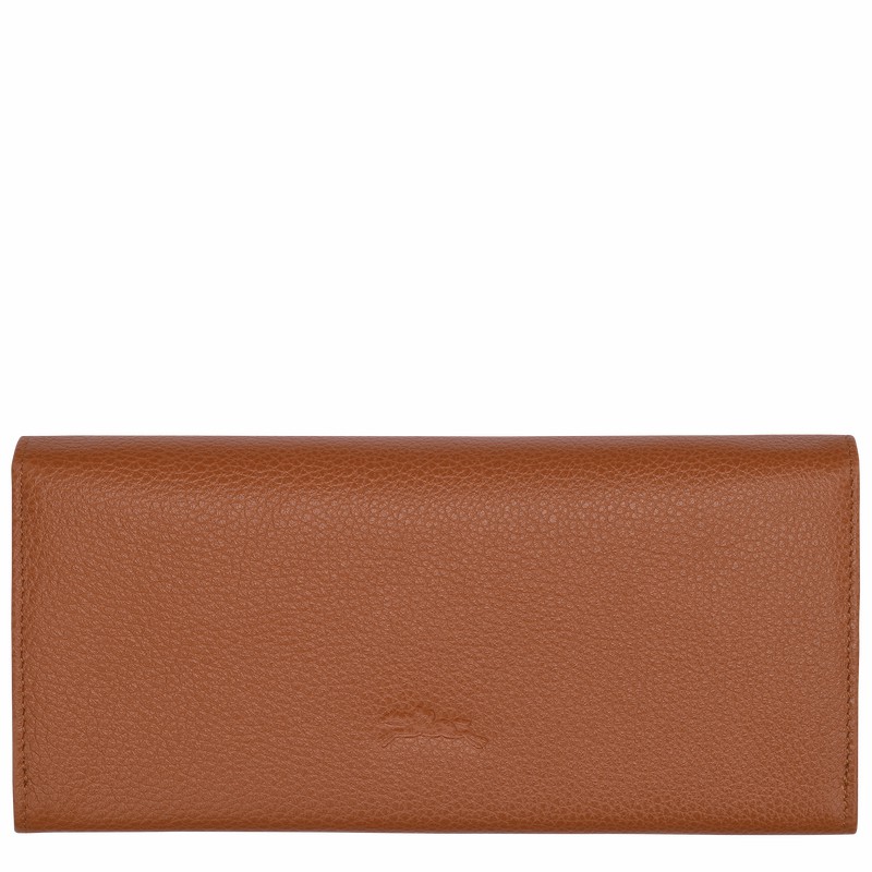 Longchamp Le FOULONNÉ Continental wallet - Leather Caramel | TXNK76451