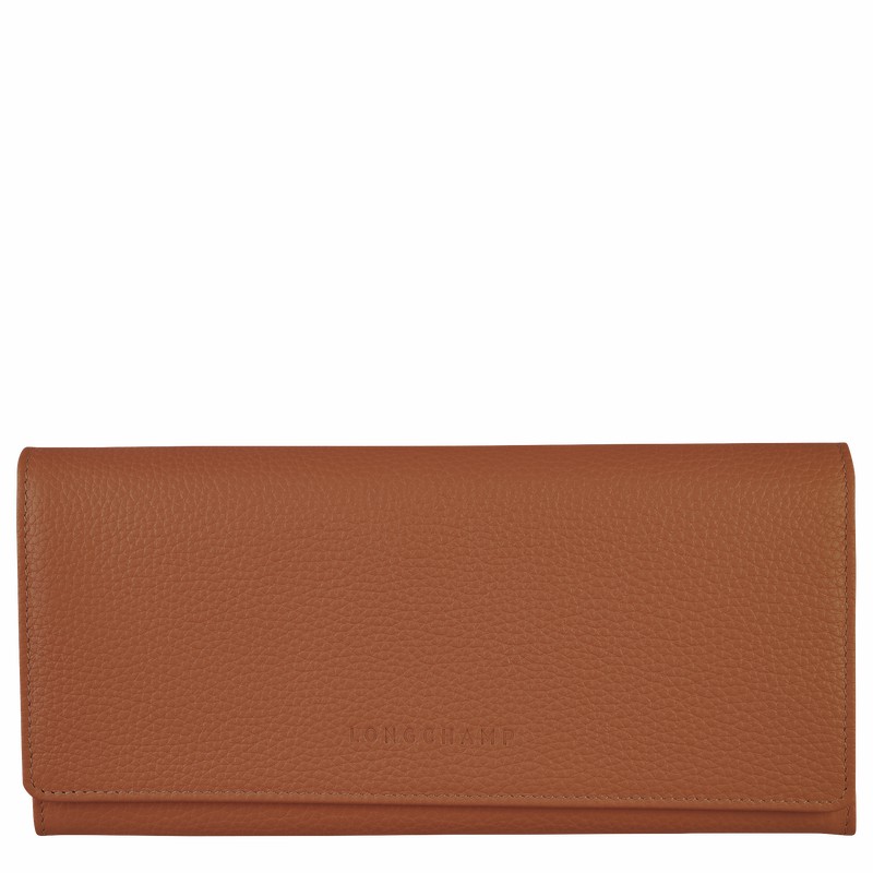 Longchamp Le FOULONNÉ Continental wallet - Leather Caramel | TXNK76451