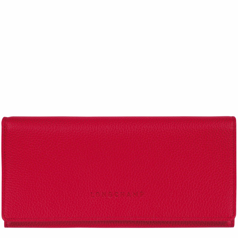 Longchamp Le FOULONNÉ Continental wallet - Leather Red | TOCL32098