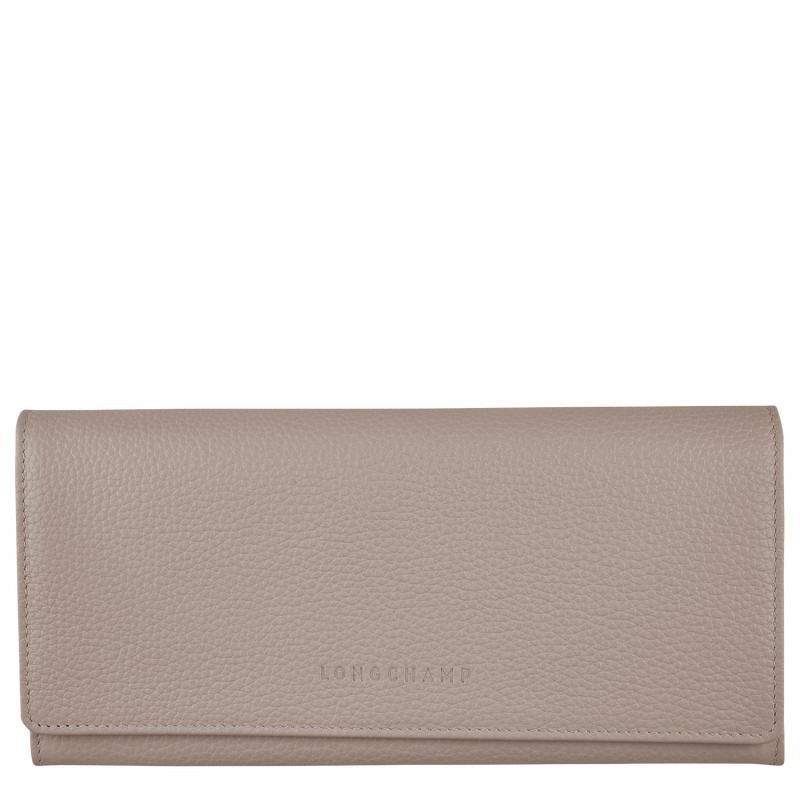 Longchamp Le FOULONNÉ Continental wallet - Leather Grey | NZFC75241