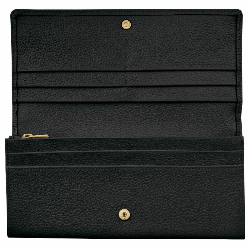 Longchamp Le FOULONNÉ Continental wallet - Leather Black | SIMY70253