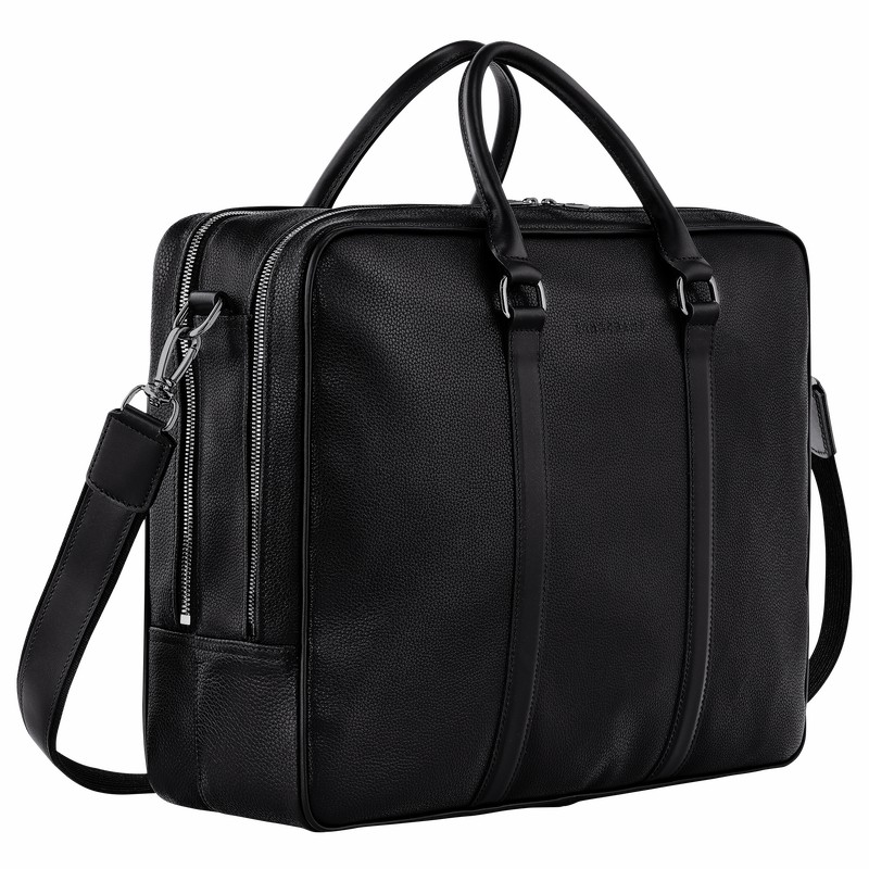 Longchamp Le FOULONNÉ L Briefcase - Leather Black | HTPL56104