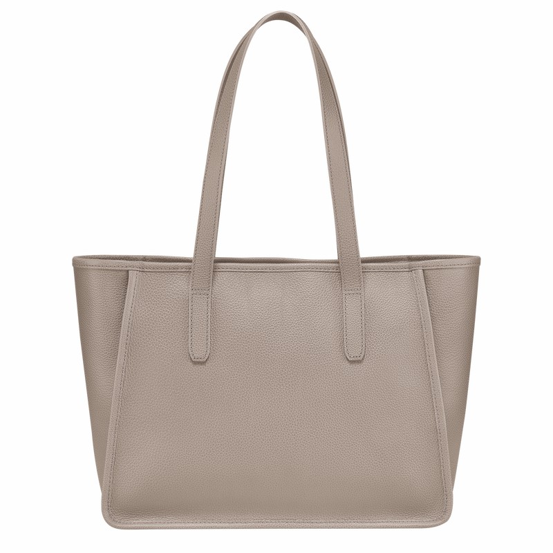 Longchamp Le FOULONNÉ L Tote bag - Leather Grey | DOQW01259