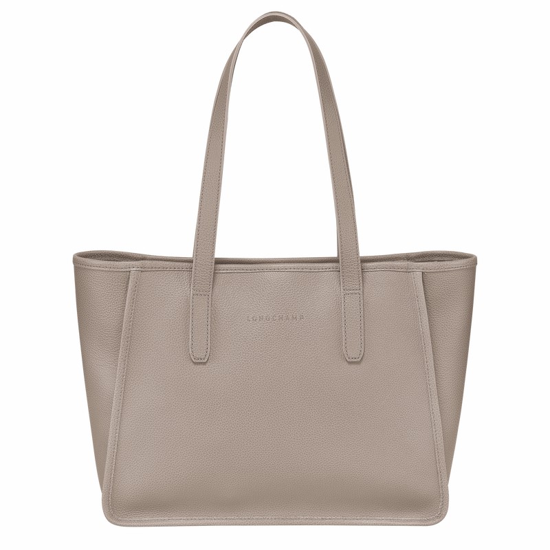 Longchamp Le FOULONNÉ L Tote bag - Leather Grey | DOQW01259