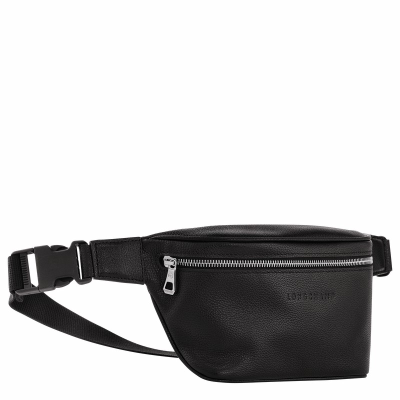 Longchamp Le FOULONNÉ M Belt bag - Leather Black | CPOM73426