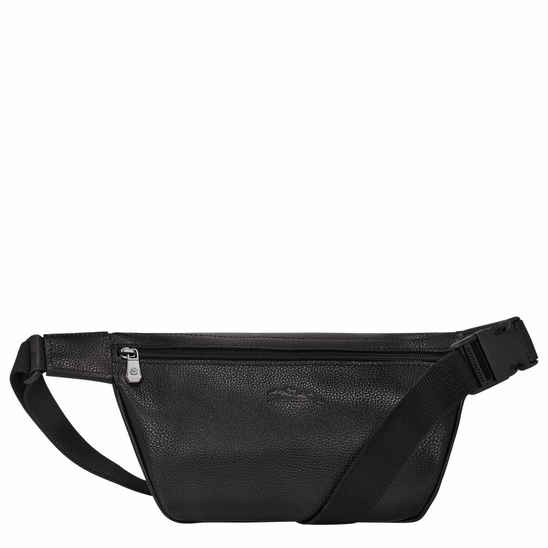 Longchamp Le FOULONNÉ M Belt bag - Leather Black | CPOM73426