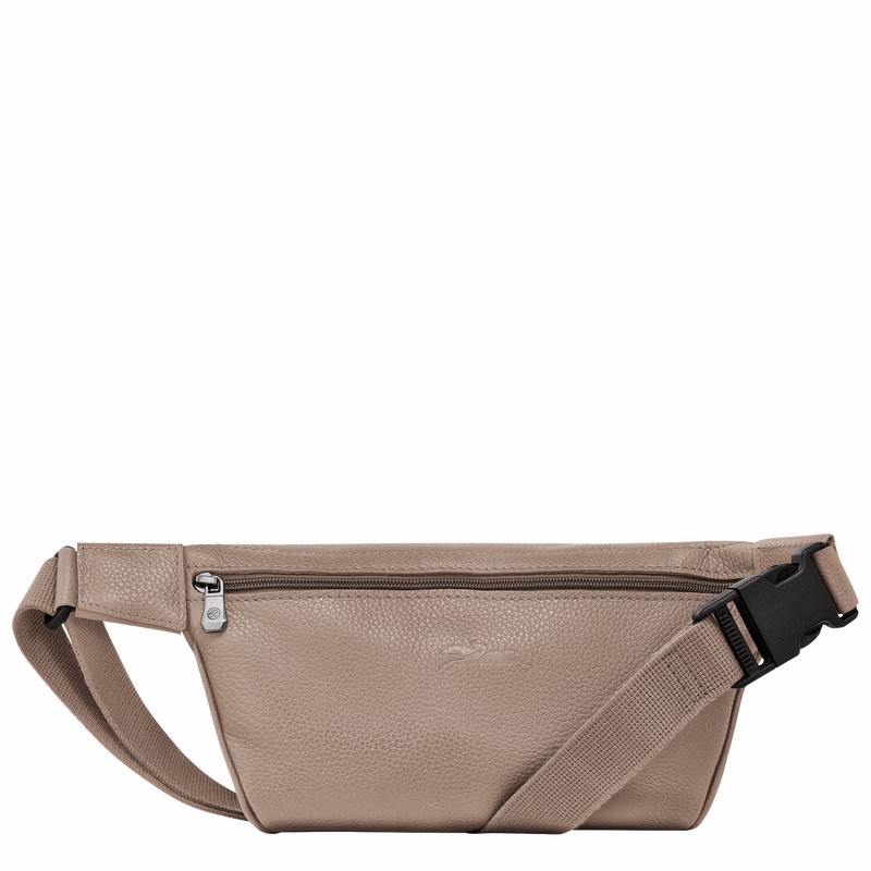 Longchamp Le FOULONNÉ M Belt bag - Leather Grey | MCZW46391