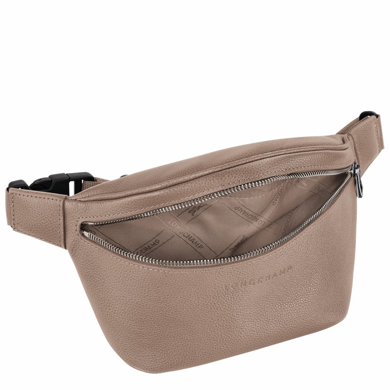 Longchamp Le FOULONNÉ M Belt bag - Leather Grey | MCZW46391