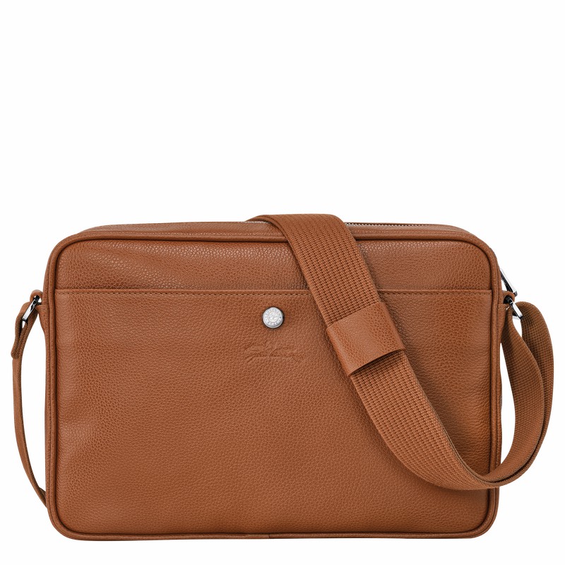 Longchamp Le FOULONNÉ M Camera bag - Leather Caramel | VBSA68712