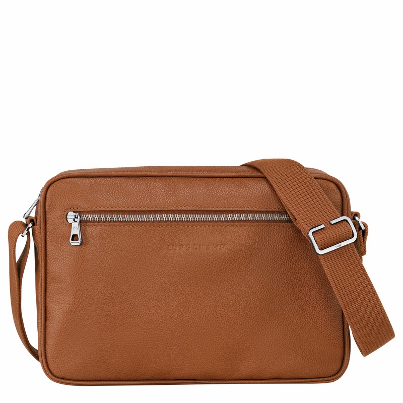 Longchamp Le FOULONNÉ M Camera bag - Leather Caramel | VBSA68712