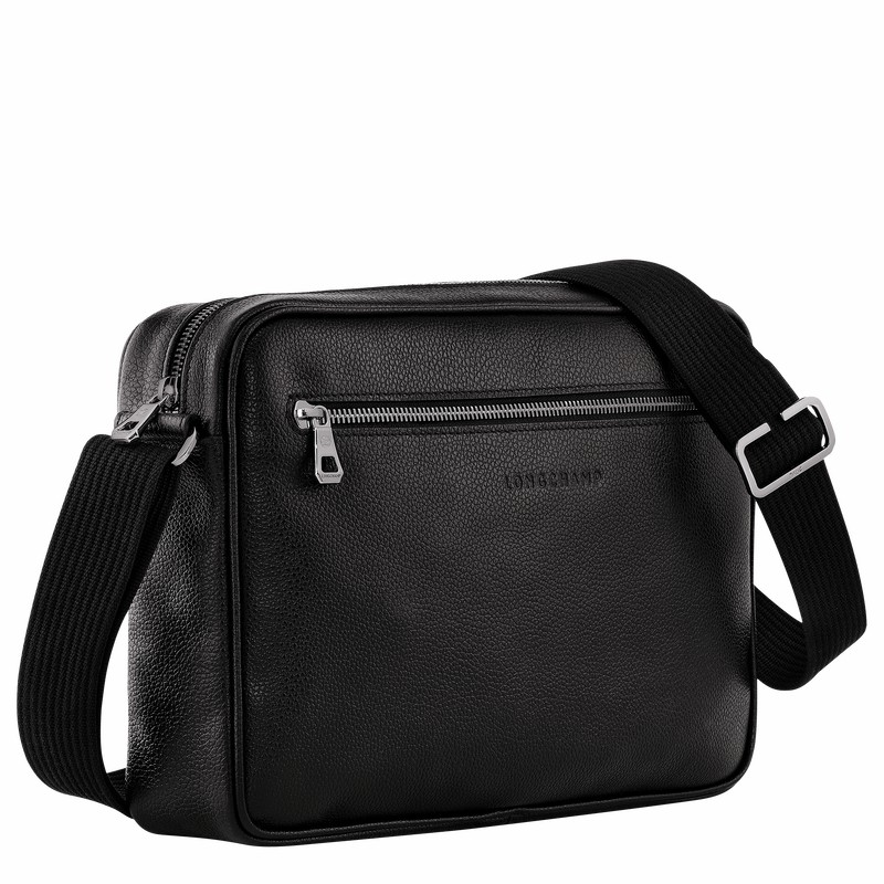 Longchamp Le FOULONNÉ M Camera bag - Leather Black | EPIR36019