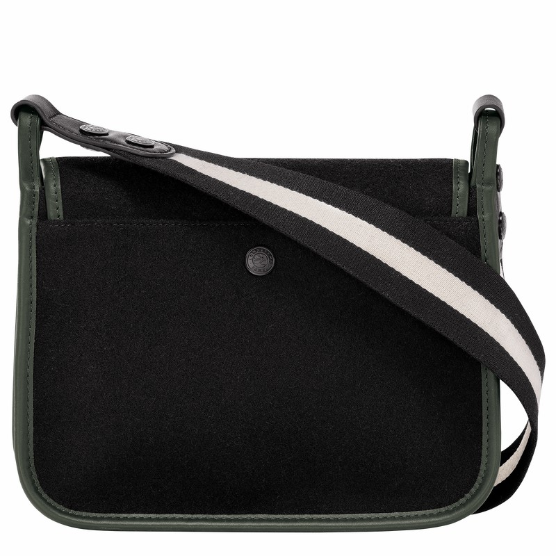 Longchamp Le FOULONNÉ M Crossbody bag - Canvas Black | DGIN48536