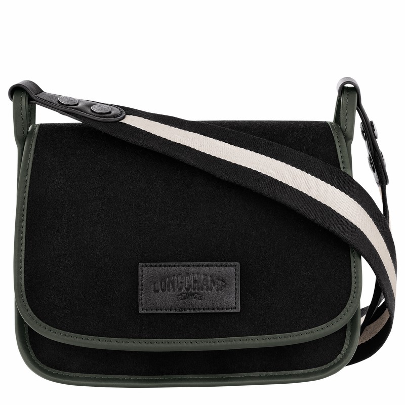 Longchamp Le FOULONNÉ M Crossbody bag - Canvas Black | DGIN48536