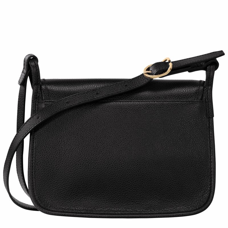 Longchamp Le FOULONNÉ M Crossbody bag - Leather Black | OKJV52963