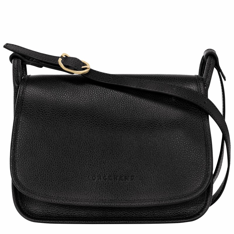 Longchamp Le FOULONNÉ M Crossbody bag - Leather Black | OKJV52963