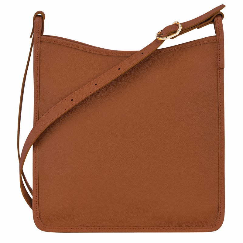 Longchamp Le FOULONNÉ M Crossbody bag - Leather Caramel | GIYM95017