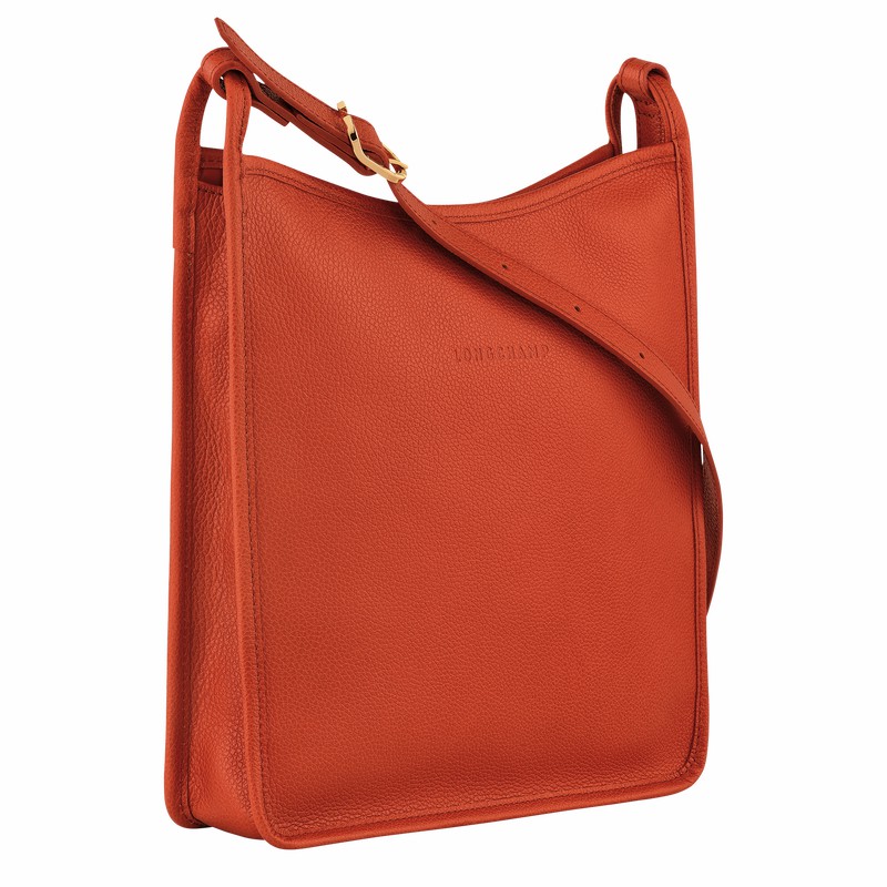 Longchamp Le FOULONNÉ M Crossbody bag - Leather Orange | NKSO90752