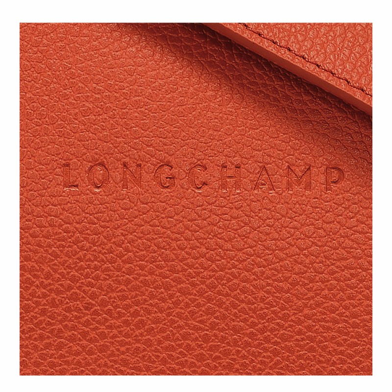 Longchamp Le FOULONNÉ M Crossbody bag - Leather Orange | NKSO90752