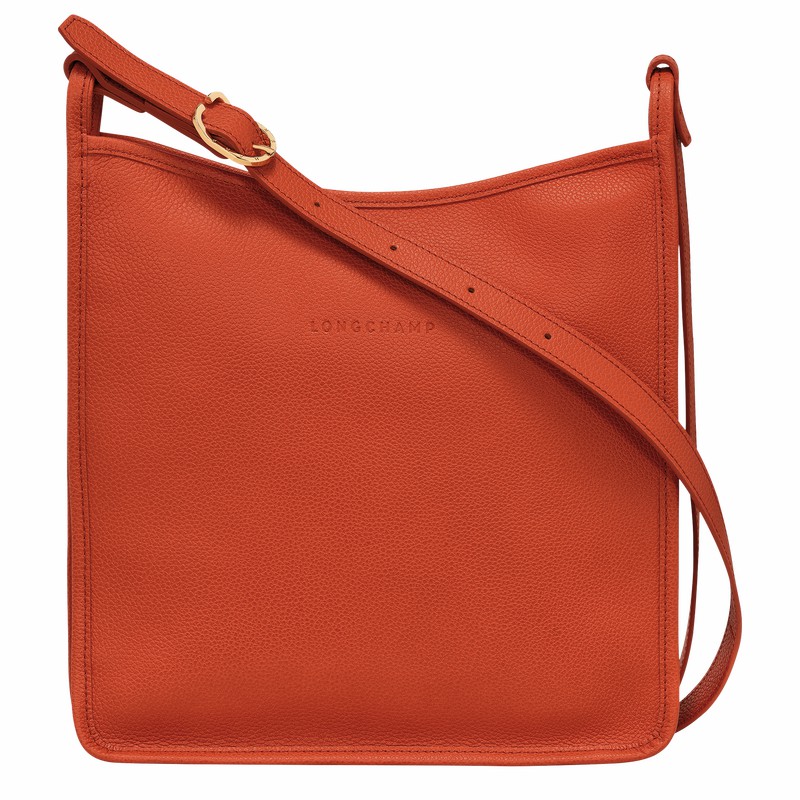 Longchamp Le FOULONNÉ M Crossbody bag - Leather Orange | NKSO90752