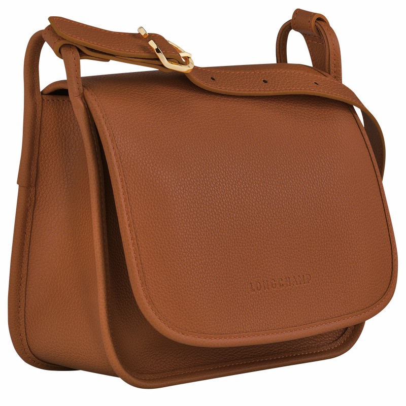 Longchamp Le FOULONNÉ M Crossbody bag - Leather Caramel | YVLD95841