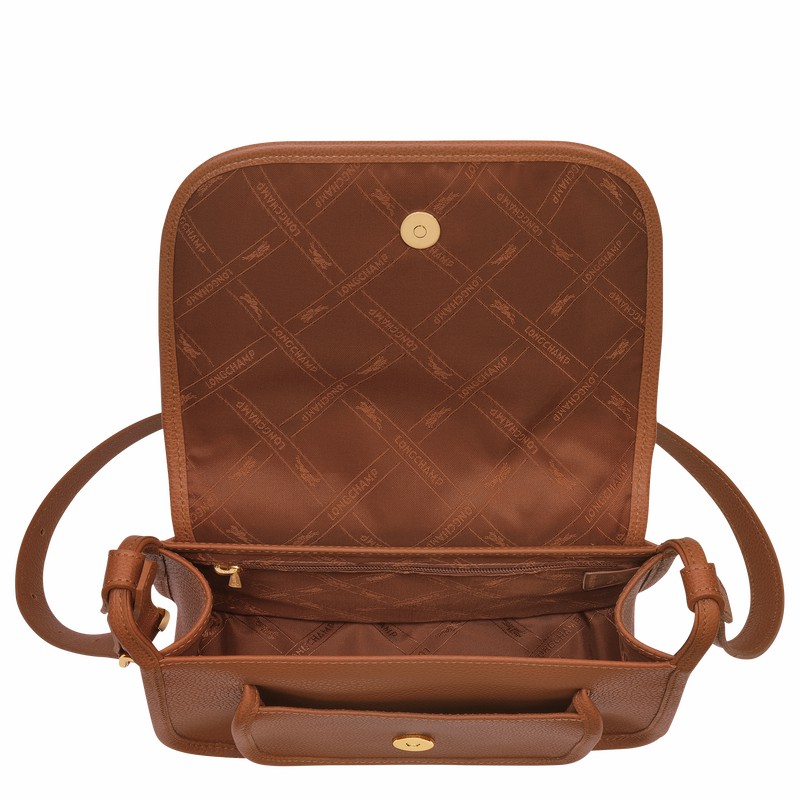 Longchamp Le FOULONNÉ M Crossbody bag - Leather Caramel | YVLD95841