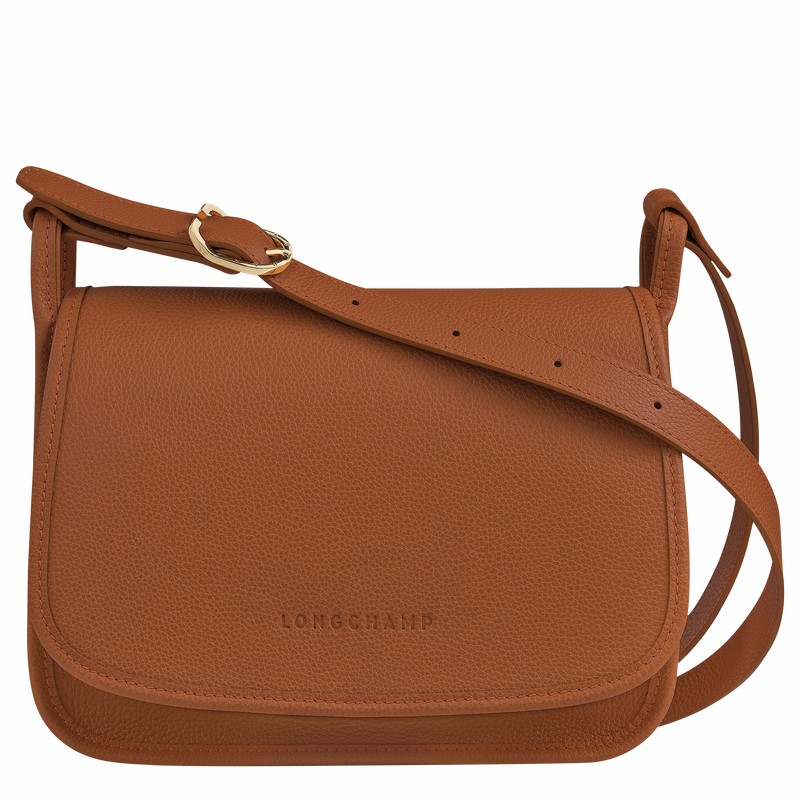 Longchamp Le FOULONNÉ M Crossbody bag - Leather Caramel | YVLD95841